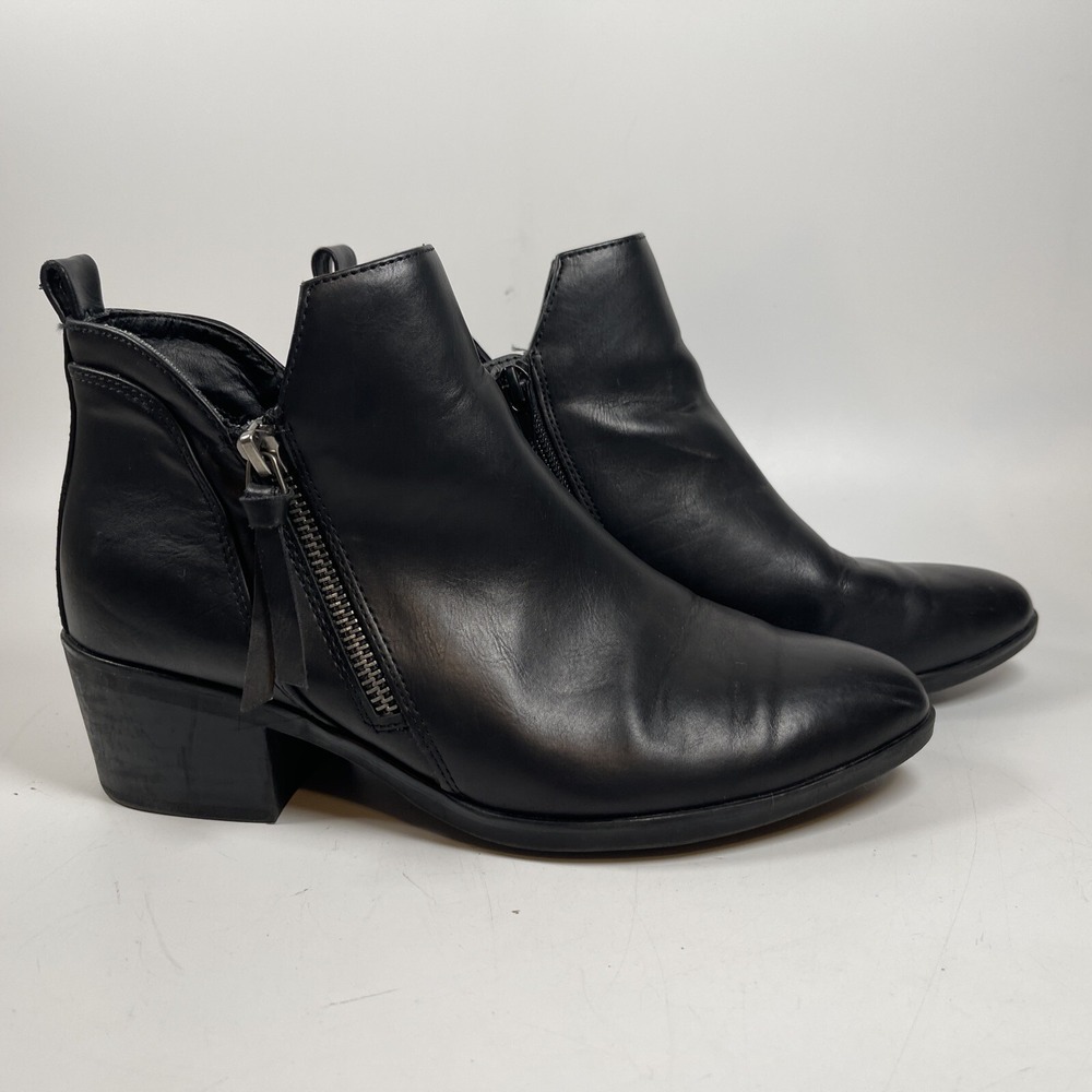 Mia Booties Auden Side Zipper Boot Black Women US 7